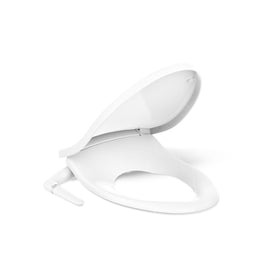 Kohler PureWash M250 bidet seat with closed lid for quiet bathroom upgrade.