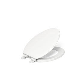 KOHLER Ridgewood elongated soft-close seat emphasizes a premium wood finish for daily comfort.