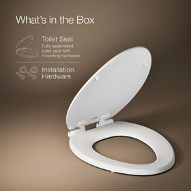 KOHLER Ridgewood white finish matches most toilets for cohesive look.
