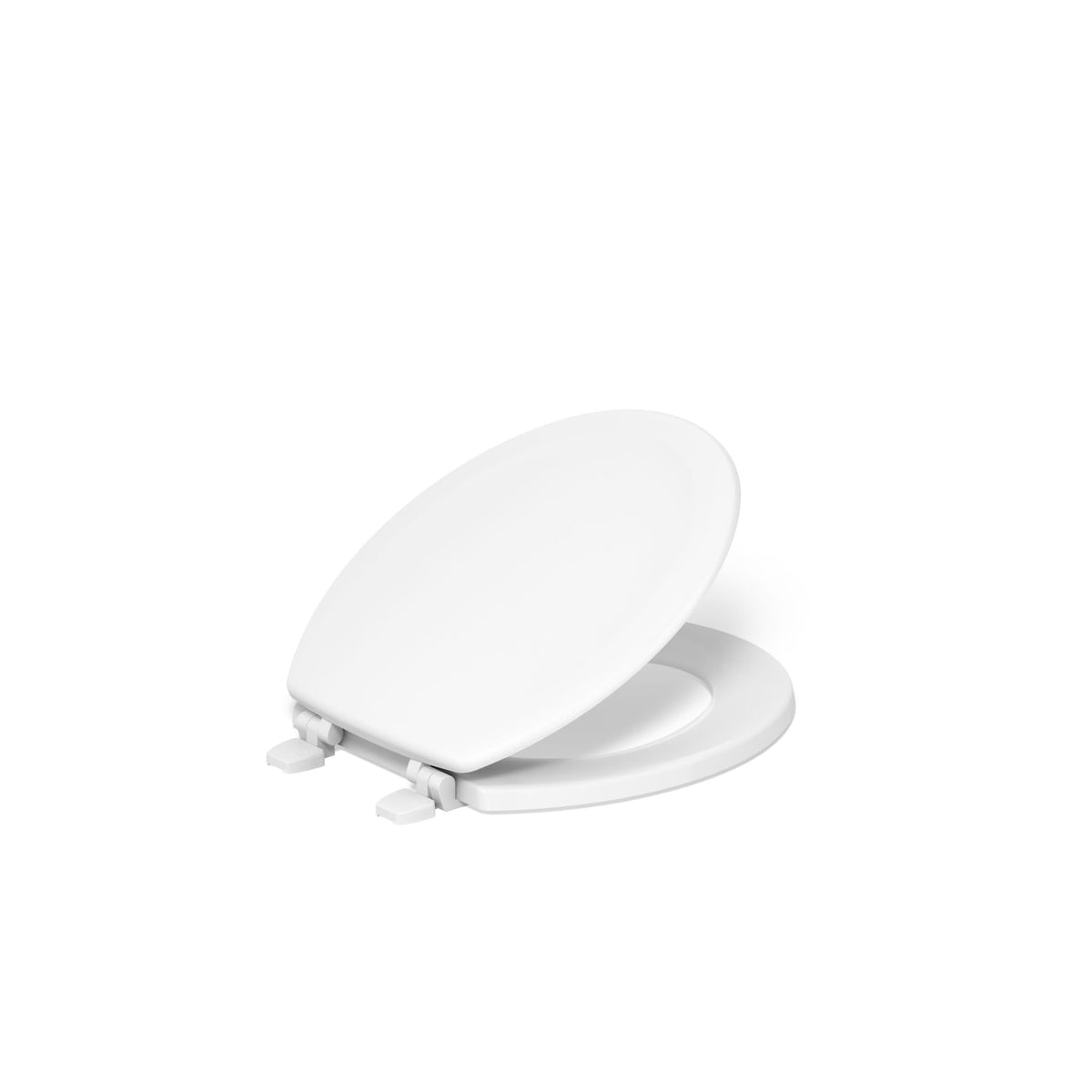 KOHLER Stonewood round-seat front view shows wood finish and solid build for durability.