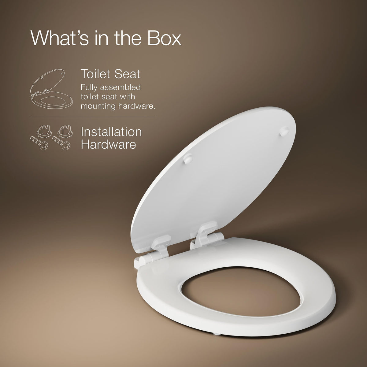 KOHLER Stonewood white finish maintains clean, modern look with everyday practicality.