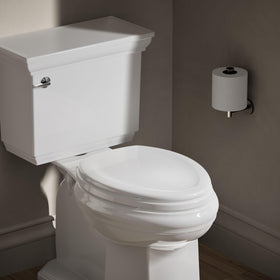 Kohler Stonewood wood-grain texture detail for a warm, natural bathroom look.