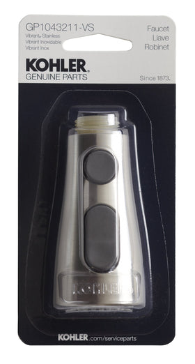 Vibrant Stainless finish detail shows corrosion resistance on the sprayhead.
