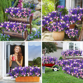 Kohlrabi lavender bunches glow softly with butterflies for garden accents