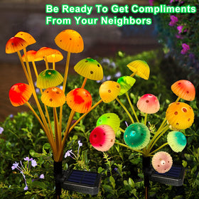 Kohlrabi mushroom lights feature IP65 weatherproof design for year-round outdoor use.