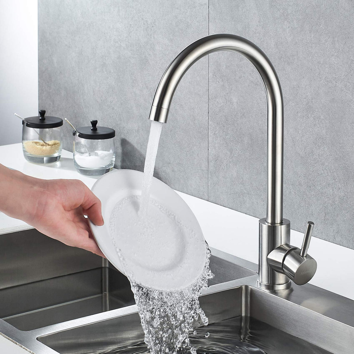 KOHONBY 23.6-inch supply hose speeds under-sink installation.