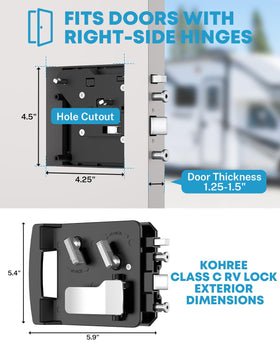 Kohree Class C door lock side angle highlighting durable mechanism