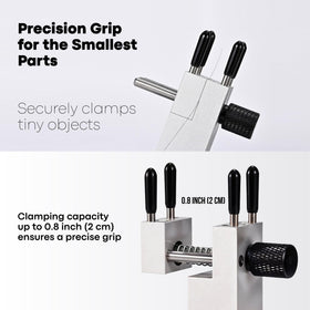KojinTora mini vise demonstrates detachable clamp design for handheld use