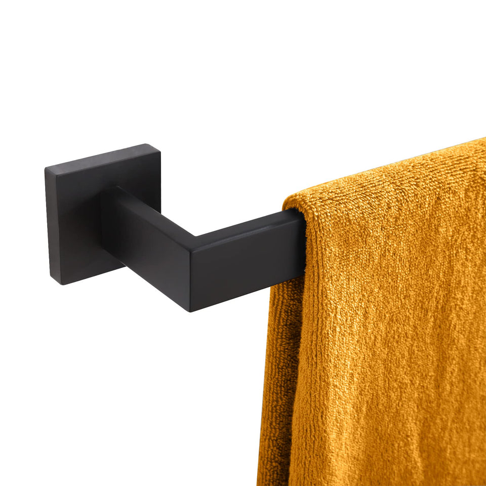 KOKOSIRI 20-Inch towel bar in matte black for organized bathroom drying.