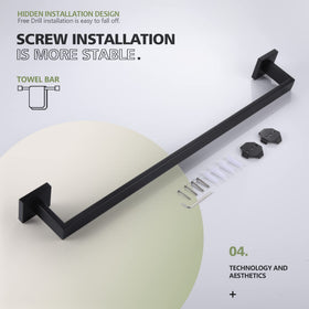 KOKOSIRI wall-mounted towel bar blends with fixtures for stylish storage.