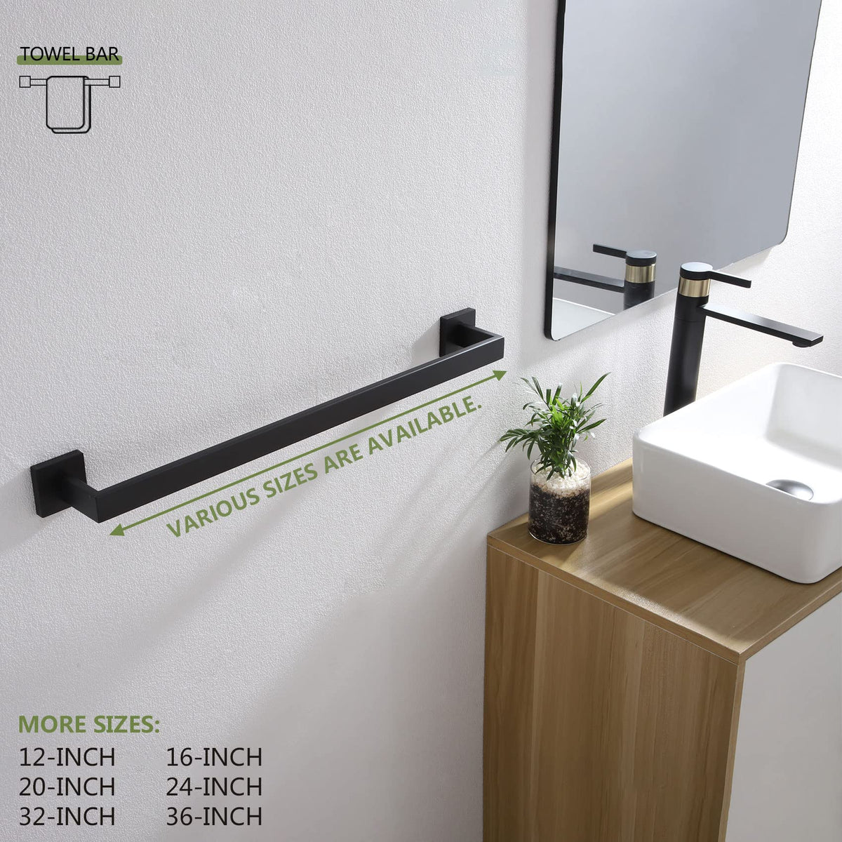 KOKOSIRI B4003BK-L24 matte black finish adds modern elegance to any bathroom.