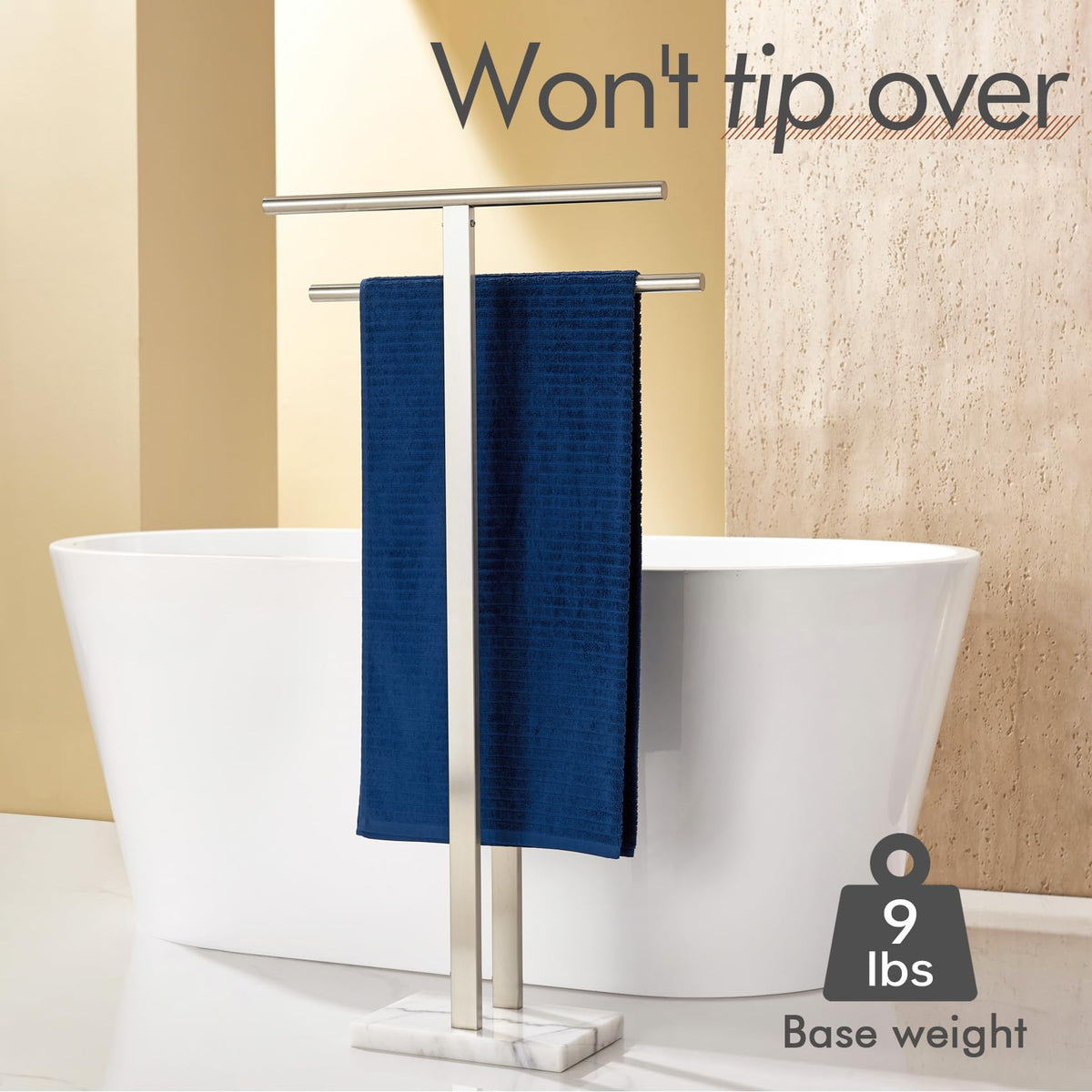 KOKOSIRI brushed finish towel bars resist scratches and fingerprints.
