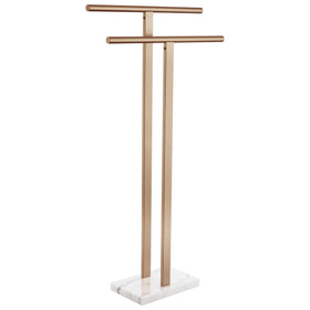 KOKOSIRI marble-base standing towel rack for stable bathroom storage.