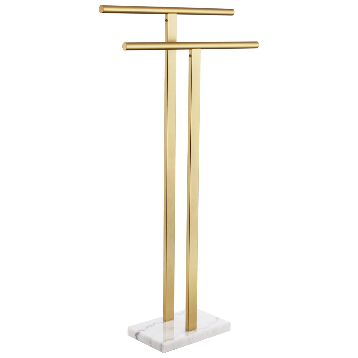 KOKOSIRI standing towel rack with marble base for stable bathroom organization.
