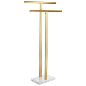KOKOSIRI standing towel rack with marble base for stable bathroom organization.