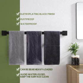 KOKOSIRI towel bar dimensions show 32-inch bar length