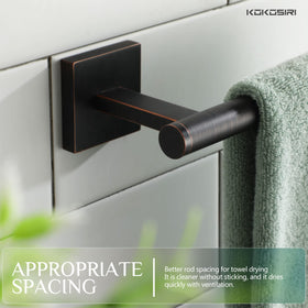 KOKOSIRI towel bar with bracket screws and hex wrench included for quick setup.