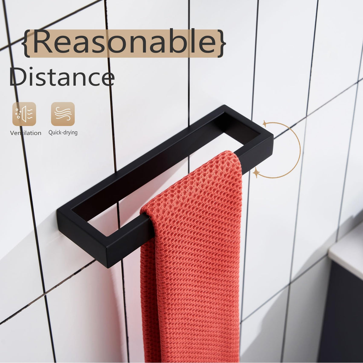 KOKOSIRI towel ring in kitchen setting for towel storage