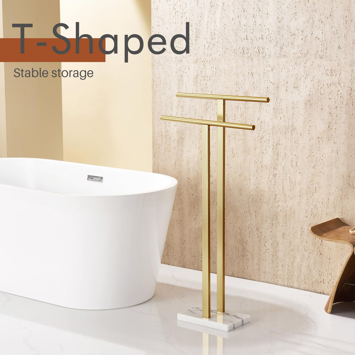 KOKOSIRI two-tier floor design doubles towel capacity in a compact footprint.