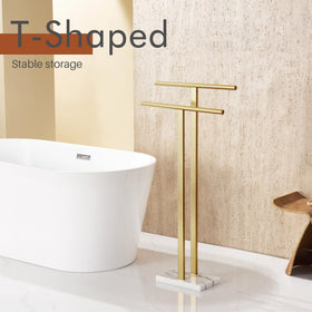 KOKOSIRI two-tier floor design doubles towel capacity in a compact footprint.