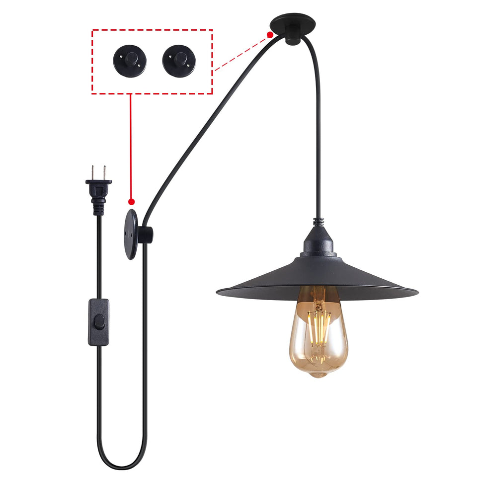 KOLAKODLUX hanging lamp with plug ideal for outdoor spaces, weatherproof and adjustable for perfect height.