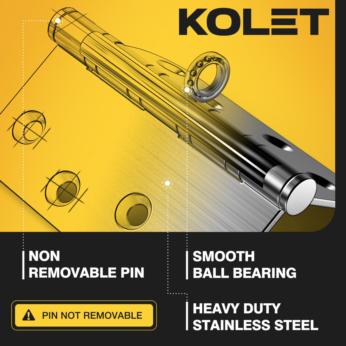 KOLET brushed nickel finish close-up highlighting rust resistance and modern look