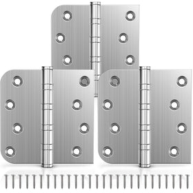 KOLET ball bearing hinges front view in brushed nickel for smooth, durable operation