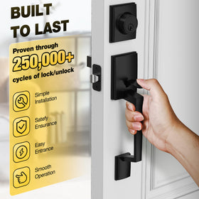 Kolet deadbolt and handle assembly demonstrates smooth operation and security.