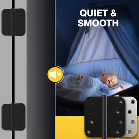Kolet hinges on a residential door demonstrating versatile left and right opening.