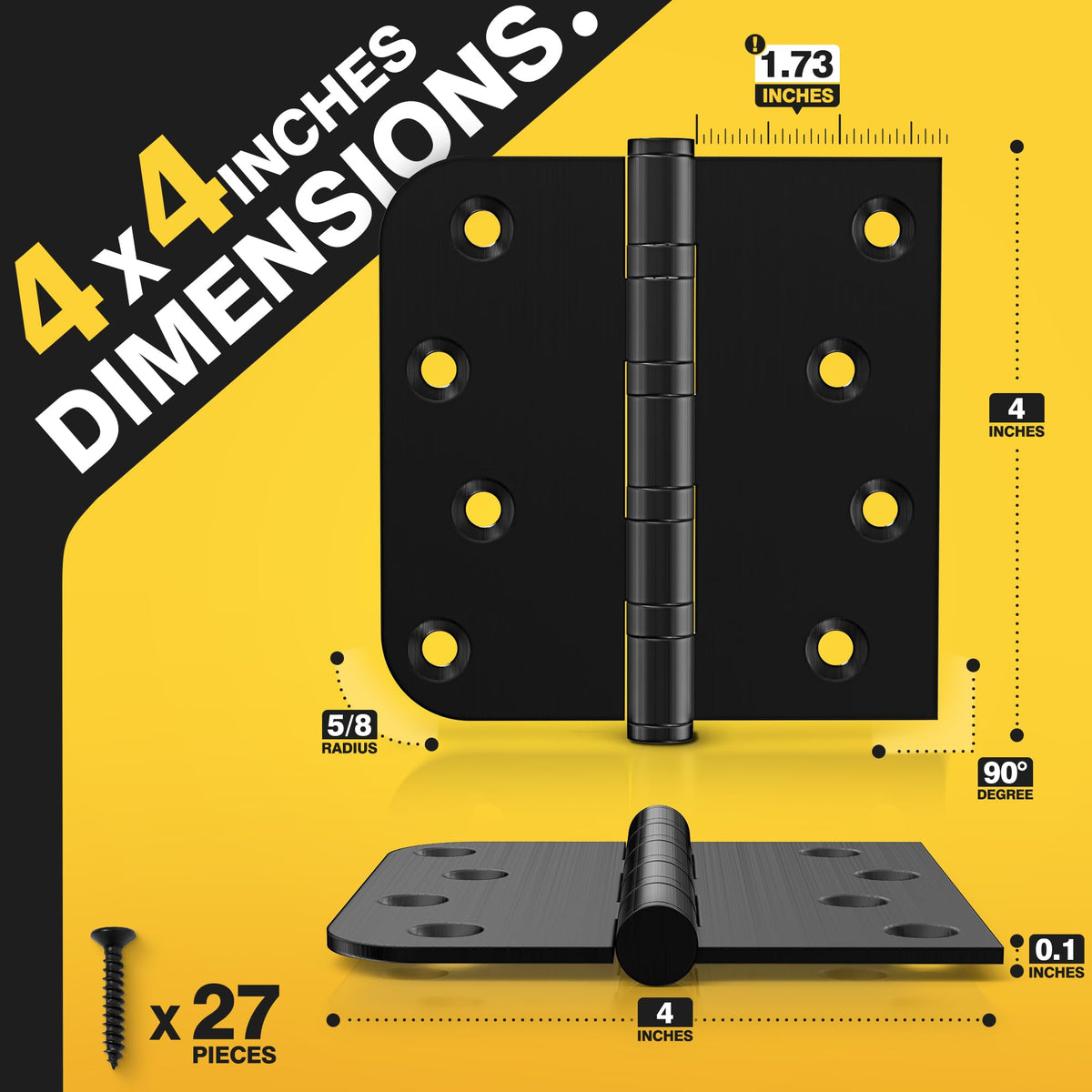Kolet quiet door hinge with ball bearings reduces creaks.
