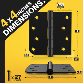 Kolet quiet door hinge with ball bearings reduces creaks.
