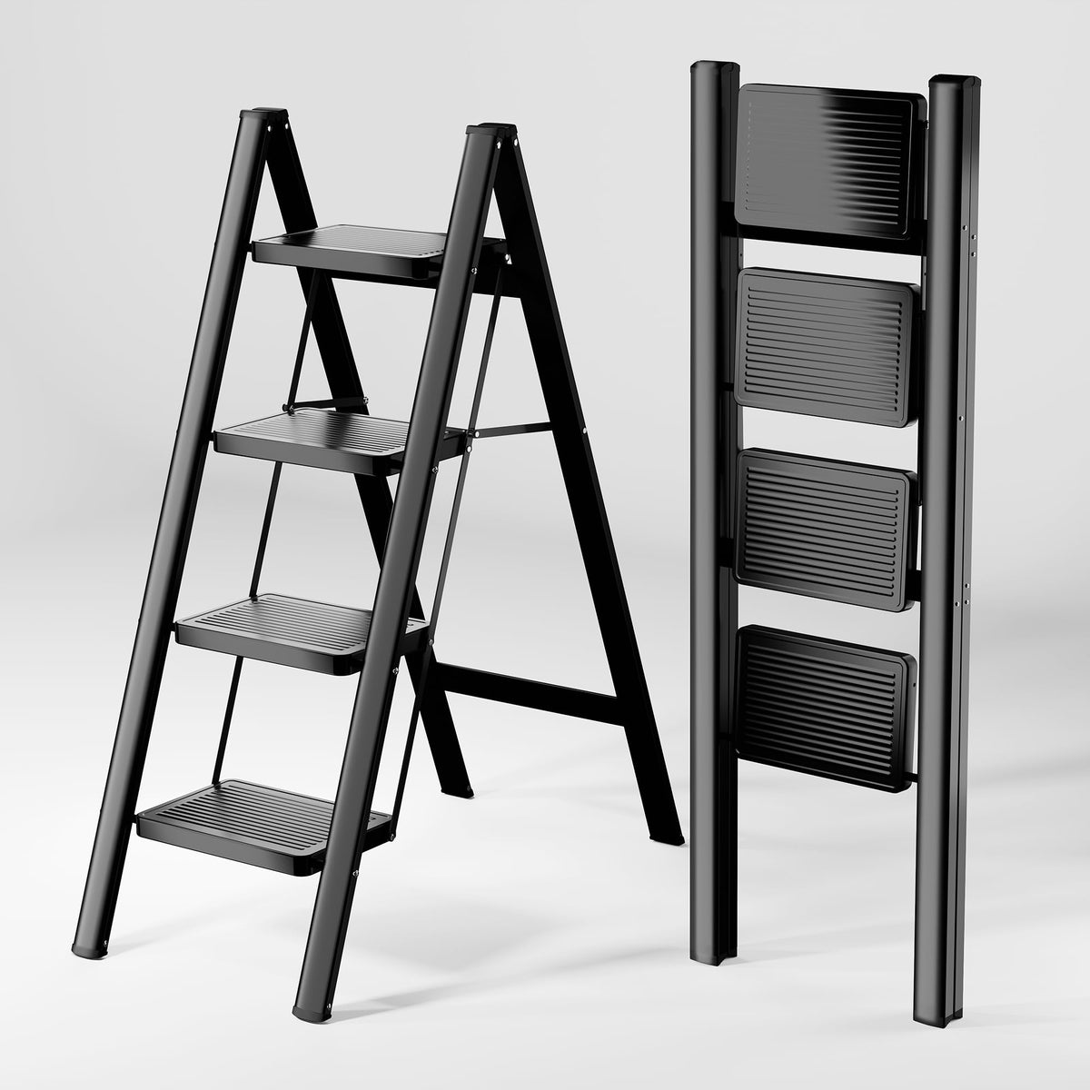 Koll Link folding-ladder provides secure reach and reliable footing.