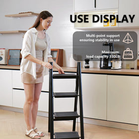 Koll Link multi-use-stool serves as a step or plant stand.