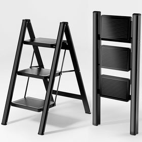 KOLL LINK 3-step folding ladder ready for elevated home tasks