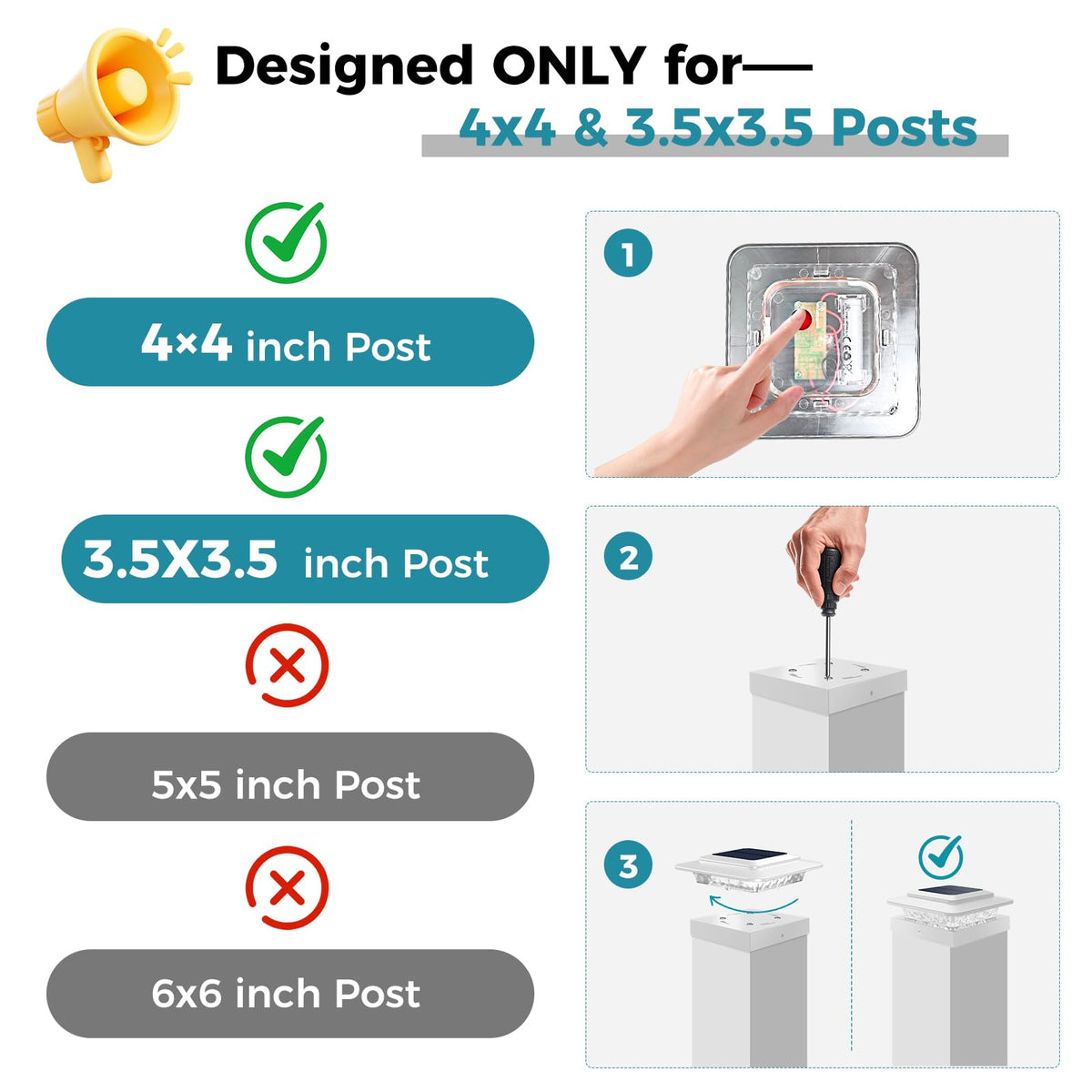 Kolpop 4x4 post-cap light in cool white on a post for modern curb appeal