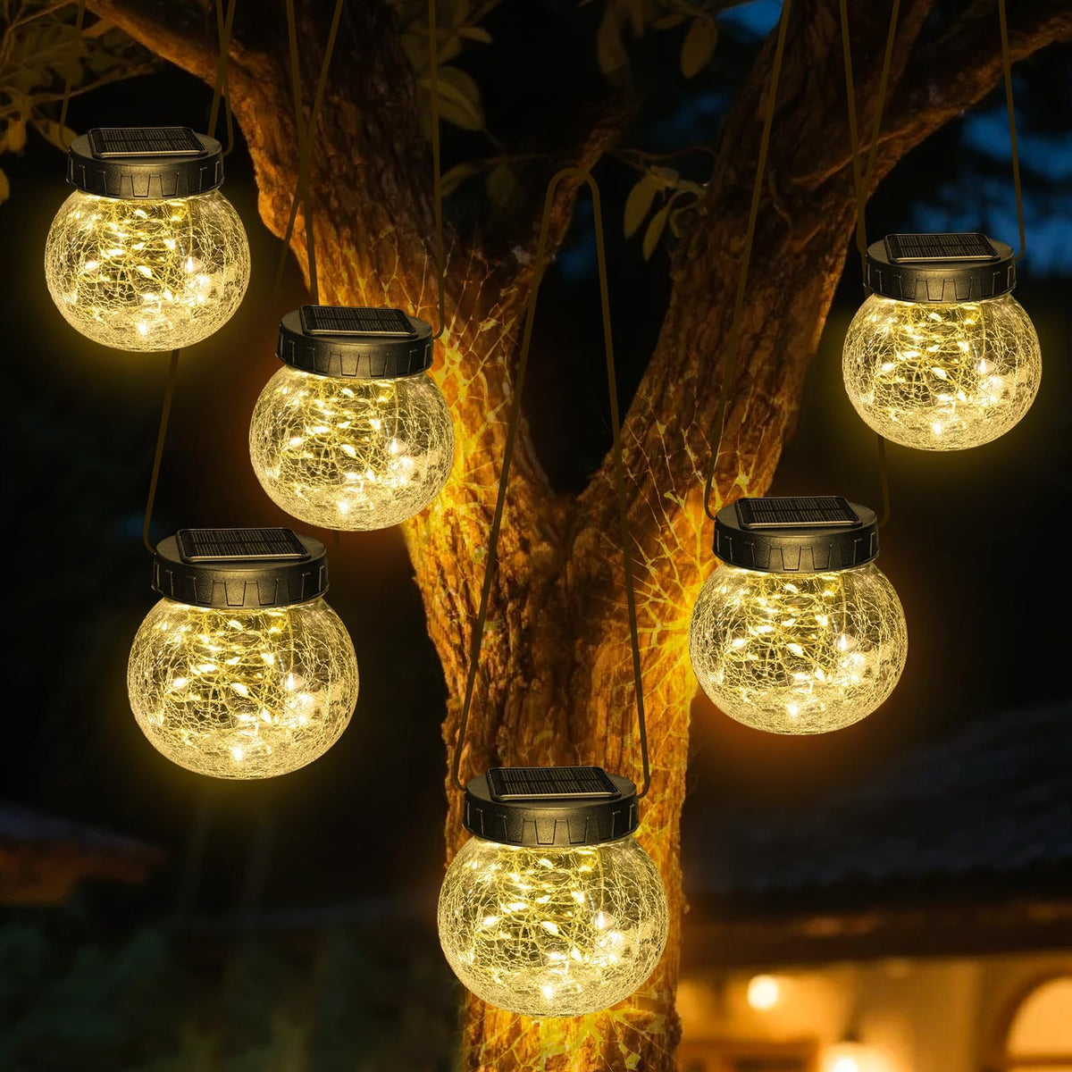Kolpop solar lantern 6-pack shining warm white light for a cozy patio.