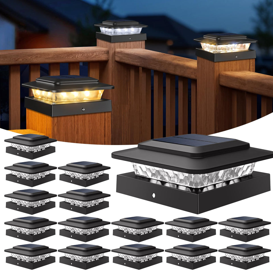 Kolpop solar post cap light on a 4x4 post showing 4x4 fit for safety and curb appeal