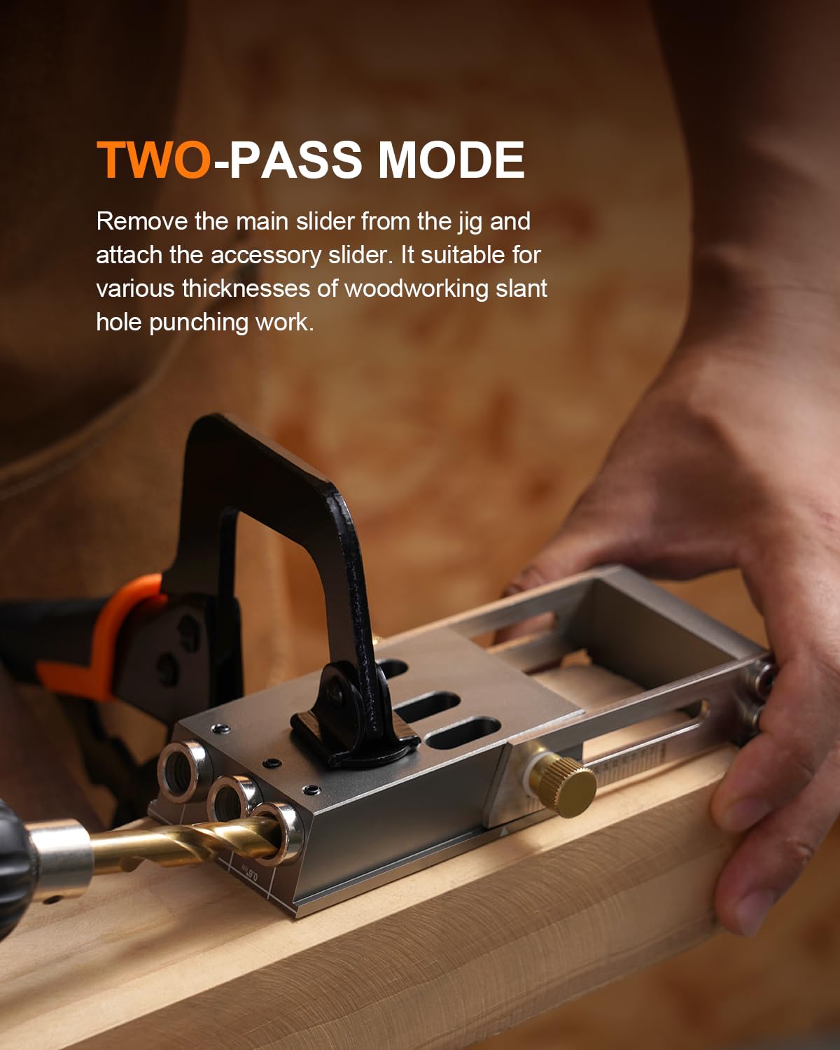 Kolvoii Pocket Hole Jig extension rod boosts support for long material runs.