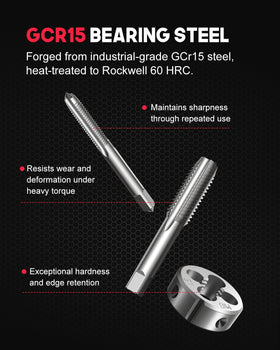Kolvoii CNC-cut teeth deliver clean internal and external threads.