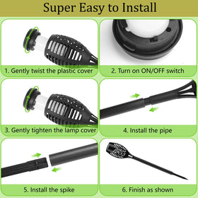 KOLYC 12-LED solar torches provide bright, energy-efficient yard lighting.