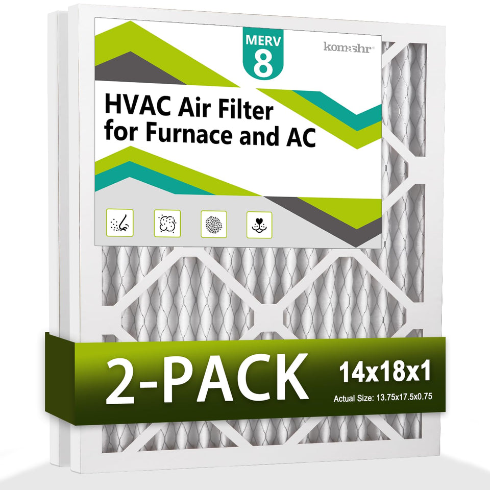 Komashr 14x18x1 filter pack front view for easy replacement and cleaner air