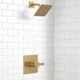 KOMEGO brushed gold 6-inch shower head with powerful spray