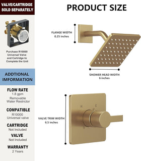 KOMEGO champagne bronze shower handle set for stylish upgrade