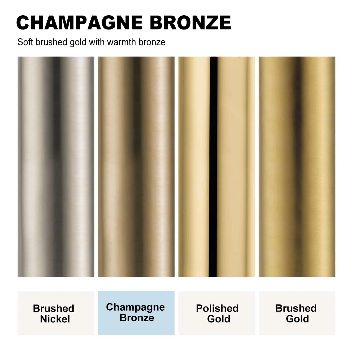 KOMEGO corrosion-resistant brushed gold finish for long-lasting shine.