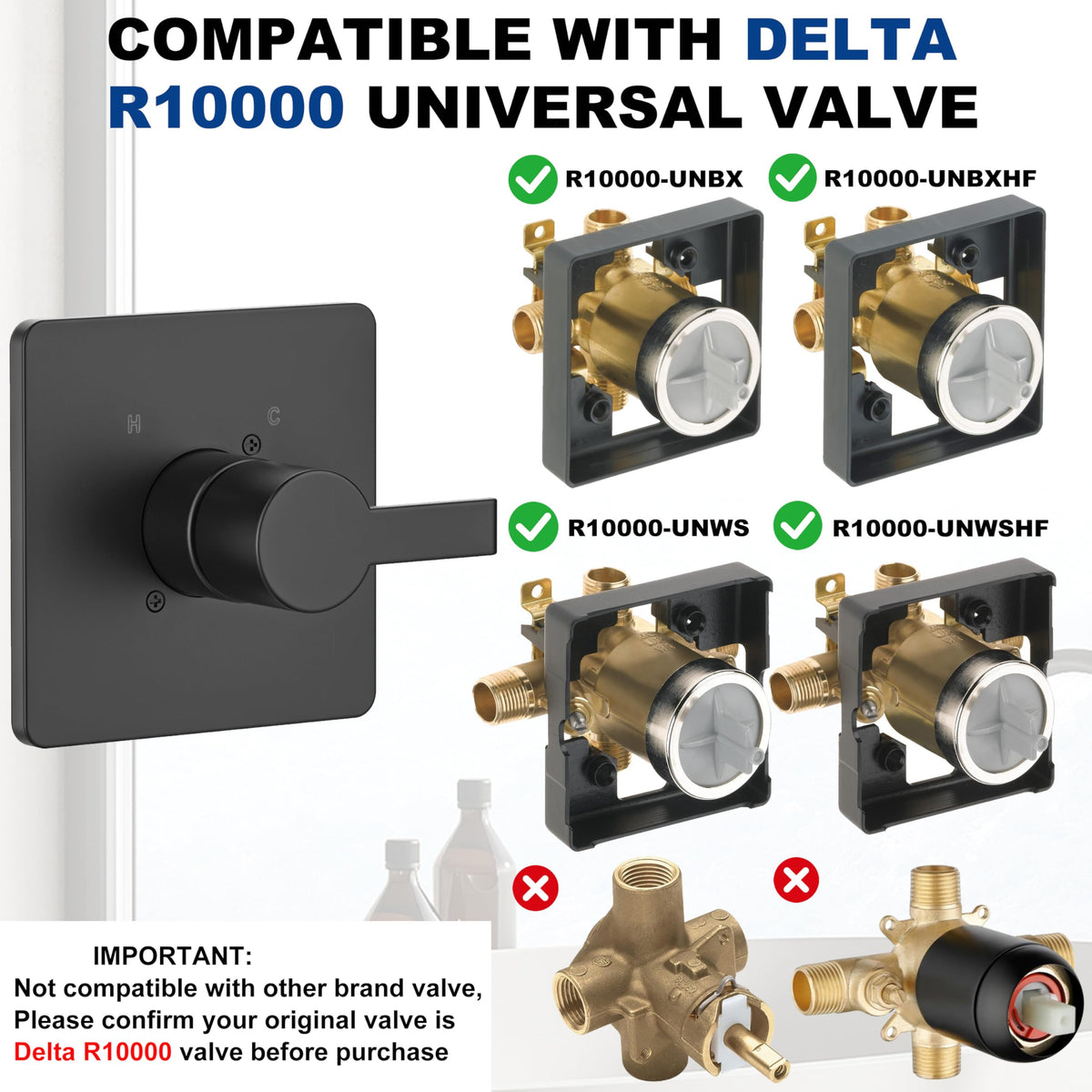 KOMEGO Delta R10000 compatibility badge shows easy valve upgrade