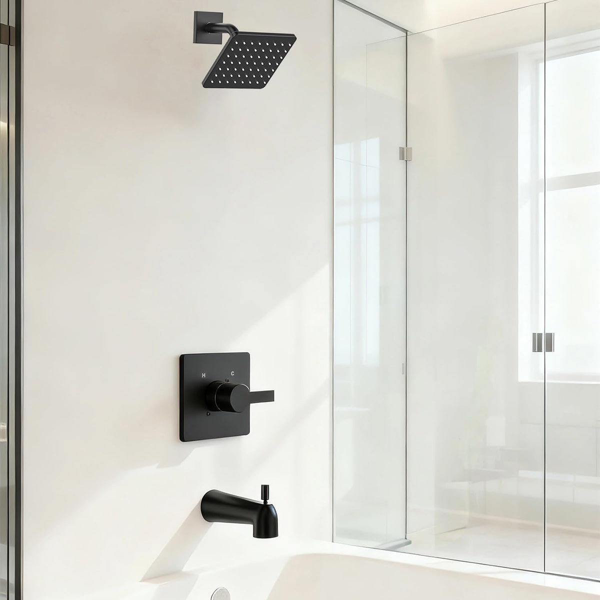 KOMEGO Delta 13/14 matte black shower handle for contemporary style