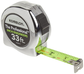 Komelon 433IEHV ergonomic chrome case offers a comfortable grip for precise measurements.