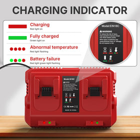 Komifolen Milwaukee M18 dual charger top view highlighting compact design