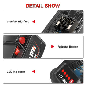 Komifolen Milwaukee M18 LED fuel gauge display shows charge status at a glance