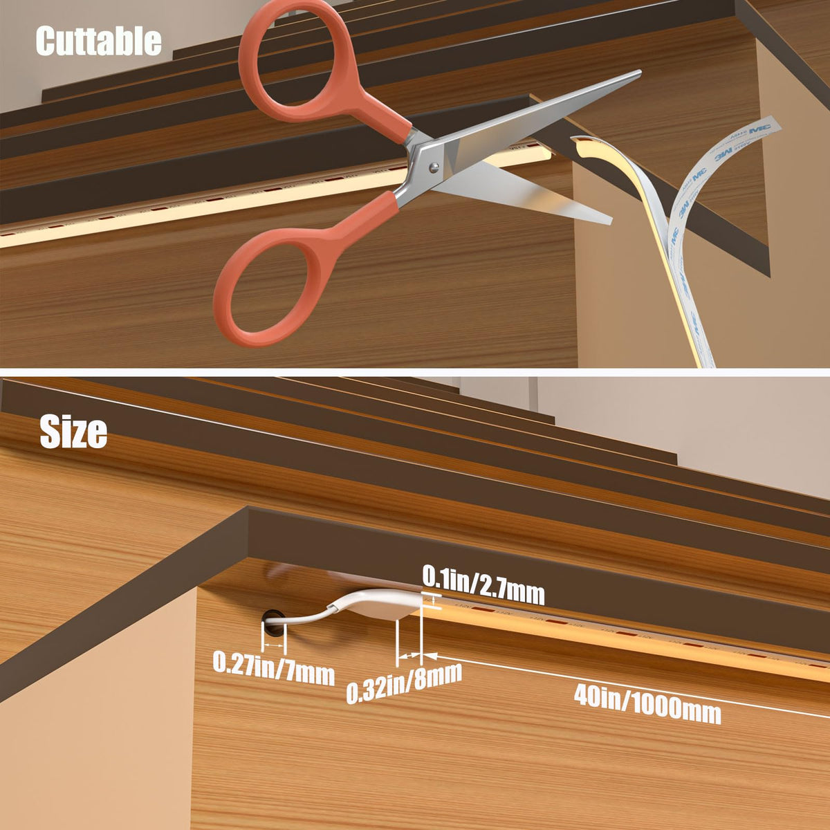 KOMIGAN adhesive backed strip installs quickly on standard treads